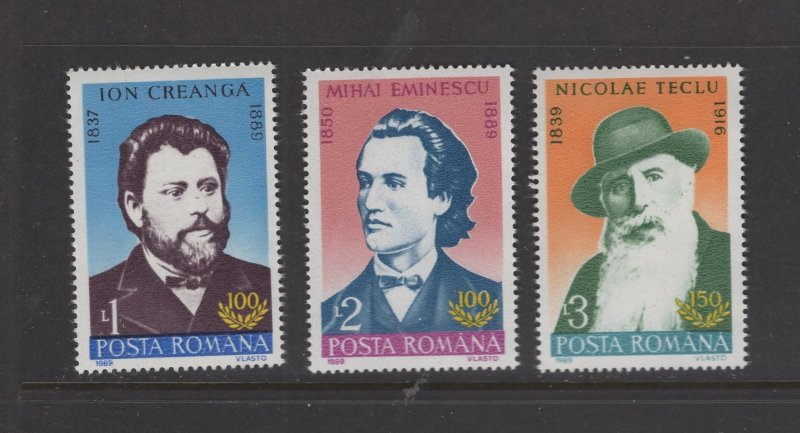 Romania #3583-85 (1989 Famous Romanians set) VFMNH CV $1.35