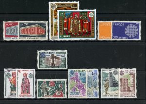 Andorra, FR #188\\ 270 (AN824) (7) complete Europa sets, MNH, VF, CV$92.75