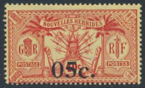 New Hebrides SC# 38 MLH opt surcharge  see details & scans (Correct Sc)