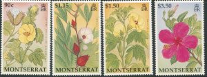 MONTSERRAT Sc#840-843 1994 Hibiscus Flowers Complete Set OG Mint NH