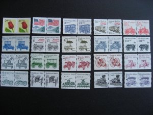 USA 20 different MNH modern coil pairs check them out! 