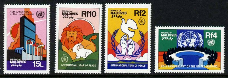 Maldives 1120-3 MNH UN, International Peace Year