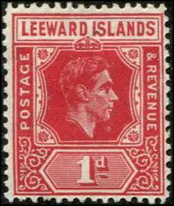 Leeward Islands SC# 105a  SG# 99a George  VI 1d RED MH