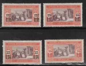 Senegal Scott 127-130 MH* surcharged 1922 stamps