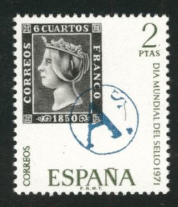 SPAIN Scott 1677, MNH** Stamp Day 1971