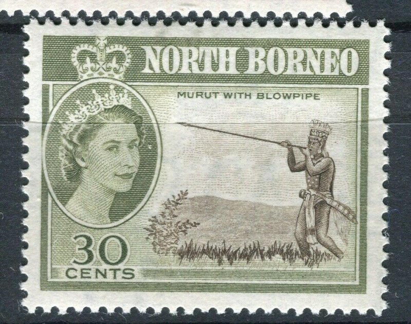 NORTH BORNEO; 1961 early QEII pictorial issue fine Mint hinged 30c. value