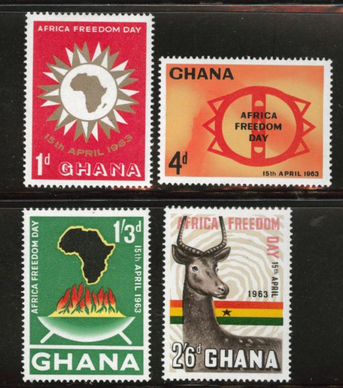 GHANA Scott 135-38 MH* 1963 Freedom Day set