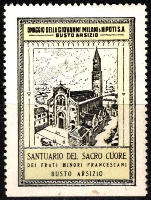 Vintage Italy Poster Stamp Sacred Heart Sanctuary Of The Franciscan Friars Minor