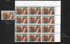 1976 Australia Sc634 Explorer Peter Warburton MNH bloc of 12 with minor flaws