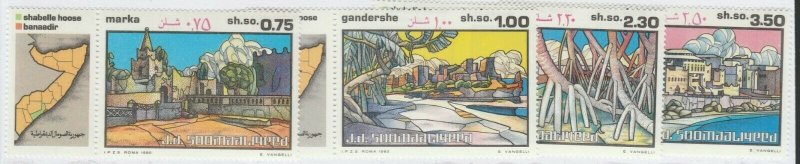 Somalia 1980 Landscapes Marka gandershe Mogadishu Camp MNH ** set a25p30f18280 