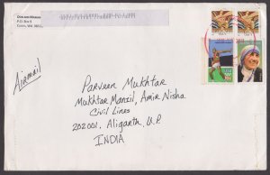 UNITED STATES USA - 2011 AIRMAIL ENVELOPE TO INDIA WITH MOTHER TERESA STAMP