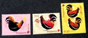 *FREE SHIP Singapore New Year Of Rooster 2017 Chinese Lunar Zodiac (stamp) MNH