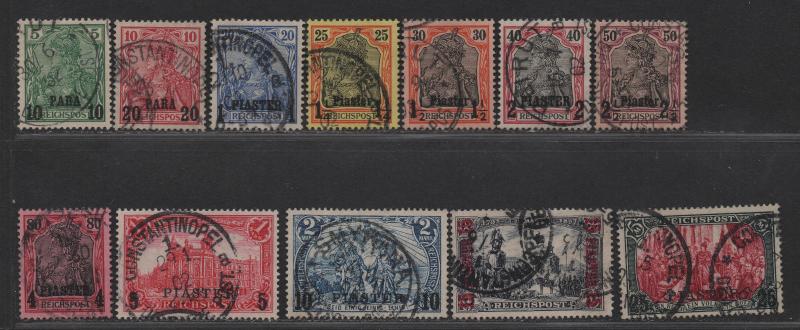 $German Off. Turkey Sc#13-24d used, VF, complete set, some signed, Cv. $485