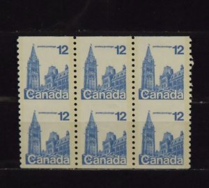 14103   CANADA   # 729a   MNH       Imperf Block of 6       CV$ 450.00