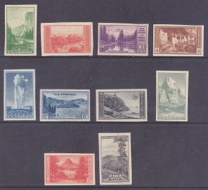 US 756-65 MNH 1935 National Parks Full IMPERF Set Very Fine