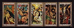BURUNDI Sc# 394 - 398 MNH FVF Set5 Crucifixion Painting