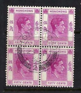 HONG KONG 162 VFU BLOCK OF 4 V501