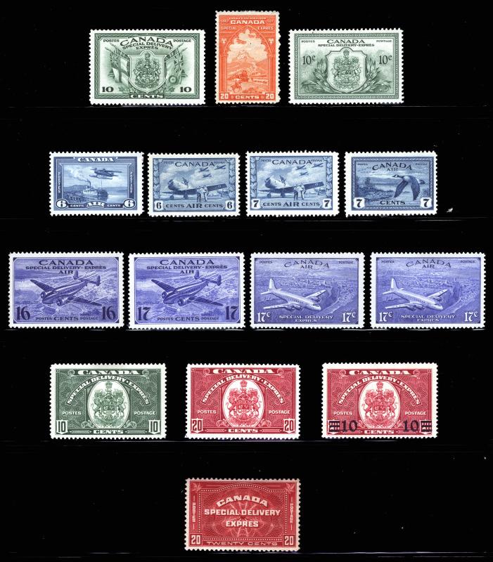 Canada #C6-#E11 Air Post - Special Delivery 1938-46 VF-XF *MLH* CV $379