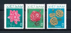 [93719] Vietnam North 1974 Flora Flowers Blumen Dahlia Rose Chrysanthemums  MNH