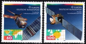 GERMANY 1991 EUROPA: Space. Geophysical and TV Satellites. Complete set, MNH