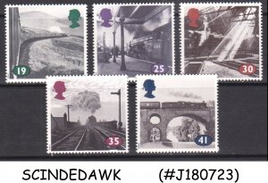 GREAT BRITAIN 1994 THE AGE OF STEAM. RAILWAY PHOTOGRAPHS BY COLIN GIFFORD 5V MNH