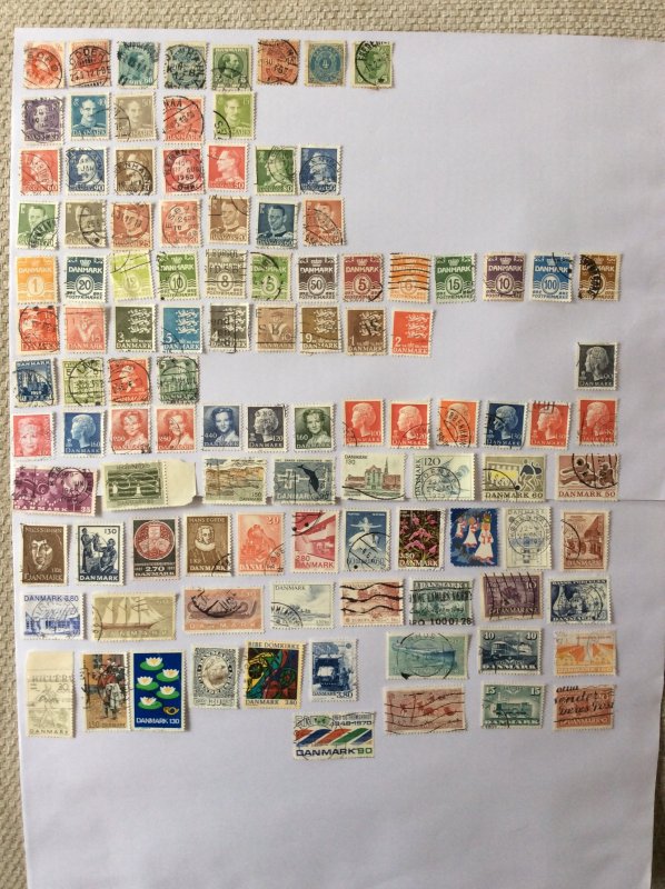 Denmark 100+ stamps - Lot E