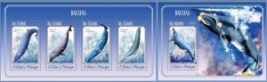 ST. TOME PRINCIPE 2014 2 SHEETS st14519ab WHALES MARINE LIFE