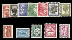 Greece 556-567, $296.75, 1954 100d-20,000d, never hinged