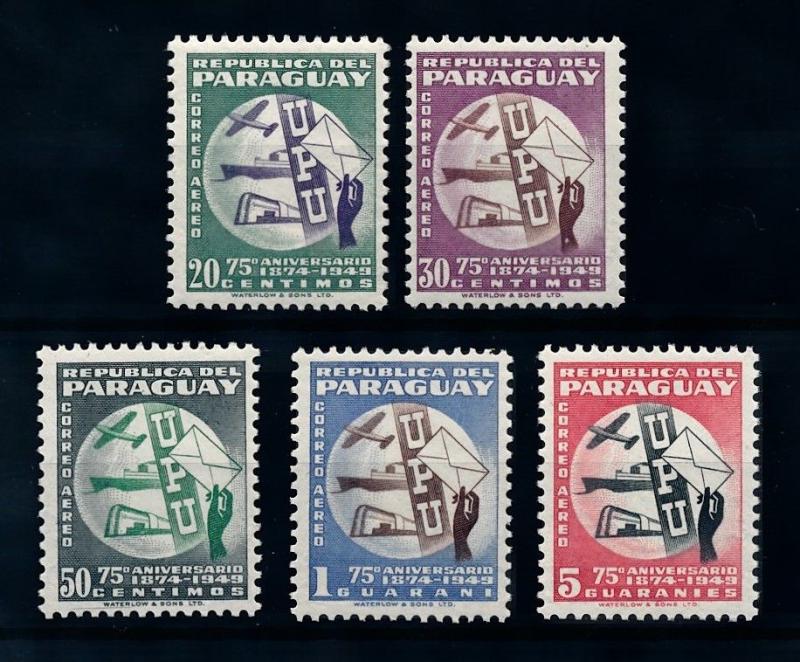 [72346] Paraguay 1950 UPU Aircraft Boat Airmail Stamps  MNH