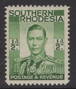 SOUTHERN RHODESIA SG40 1937 ½d GREEN MTD MINT