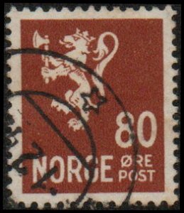 Norway 202A - Used - 80o Lion Rampant (1946)