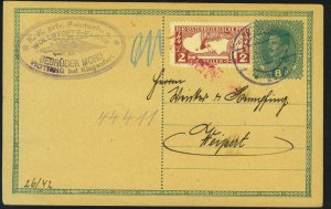 AUSTRIA 1919 TAXED CARD VIOTRING TO WEIPERT