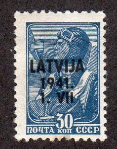 Latvia - Mint-H - Aviator (Russia #736 Overprint) (cv $4.00)
