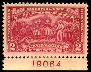 US Sc 644 XF/MH w/Plate# - 1927 2¢ - Surrender of Burgoyne