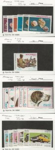 Mozambique, Postage Stamp, #648-54, 662-7, 680-5 Mint NH, Dog Automobile, JFZ