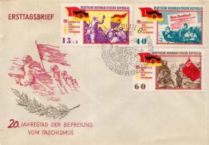 Germany D.D.R., First Day Cover, Flags