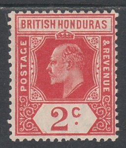 BRITISH HONDURAS 1908 KEVII 2C