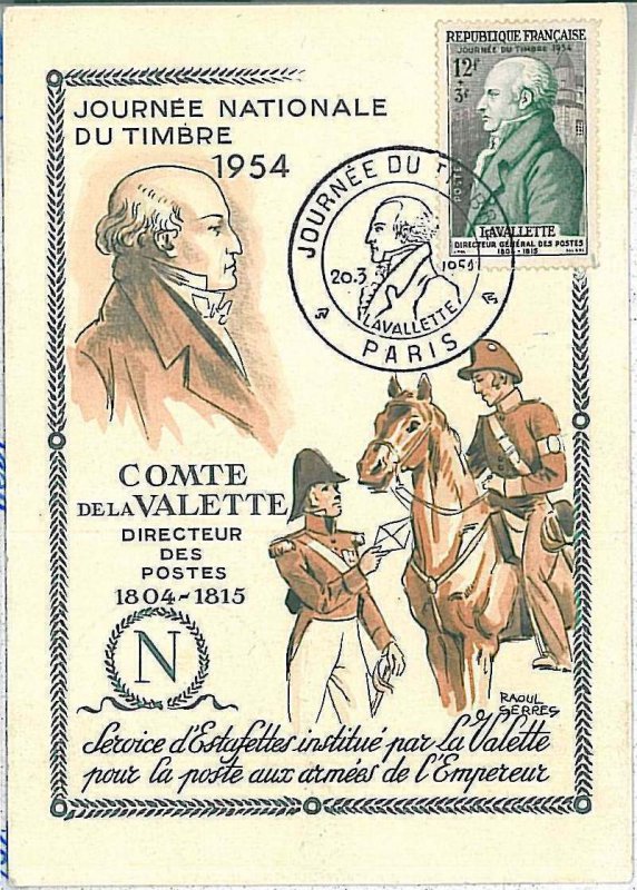 24015 - FRANCE  - POSTAL HISTORY - MAXIMUM CARD 1954 Journee du Timbre NAPOLEON