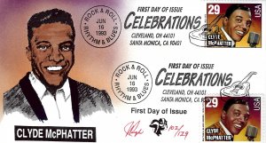 Pugh Designed/Painted Celebrate Clyde McPHatter FDC...102 of 129 created!