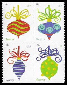 PCBstamps   US #4575/4578a Block $1.76(4x44c)Holiday Baubles, MNH, (6)