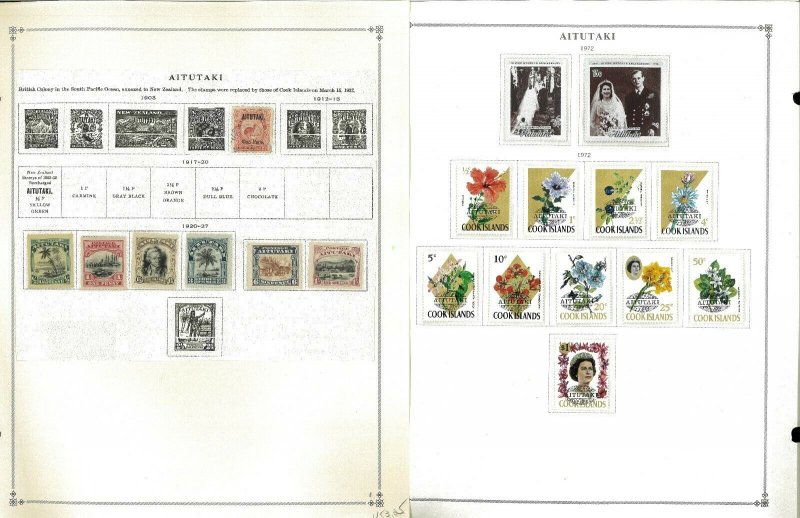 Aitutaki 1903-1988 MNH & LH in Mounts (1 used) on Scott International Pages