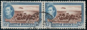 British Honduras  #121  Used horizontal pair CV $1.80