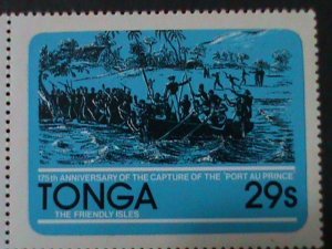 ​TONGA-1981-SC#497-175TH ANNIV: CAPTURE OF PORTAU PRINCE-MNH-WITH TAP VF