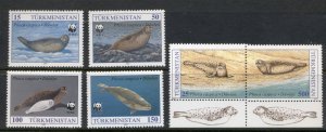 Turkmenistan 1993 WWF Seals MUH