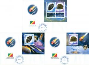 Space Meteorites Minerals Astronomy Congo FDC first day covers set