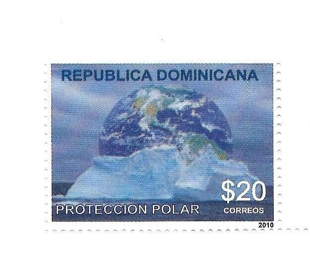 DOMINICAN REP. YEAR 2010 PROTECTION OF POLAR ZONES ENVIRONMENT CARE GLOBE MINT