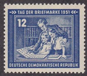 Germany DDR # 91, Father & Children Stamp Collecting, Mint NH 1/2.= Cat.