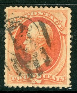 USA 1879 Jackson 2¢ Vermillion Scott # 183 VFU W610