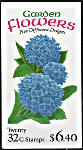 SC#BK231 32¢ Garden Flowers Booklet: Plate #2 (1995) MNH