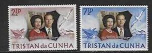 TRISTAN DA CUNHA SG174/5 1972 SILVER WEDDING  MNH